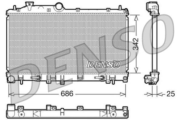 Radiator, racire motor DENSO DRM36005