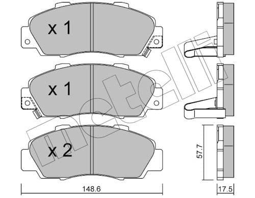 set placute frana,frana disc METELLI 22-0298-0