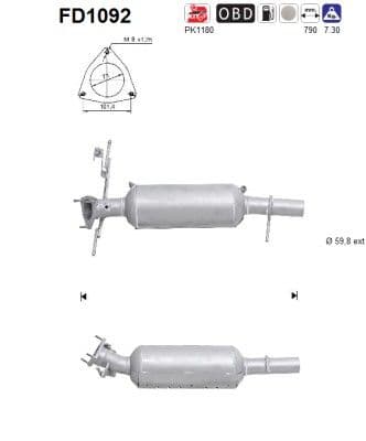 Filtru funingine/particule, sist.de esapament AS-PL FD1092