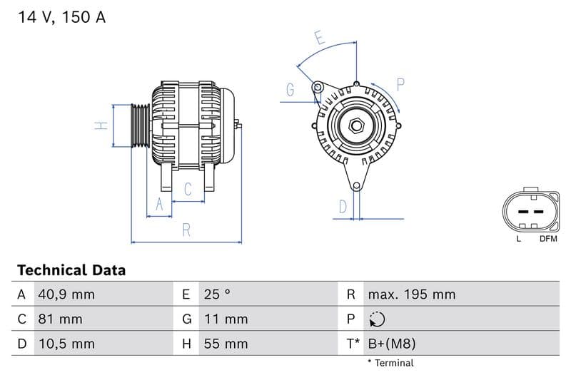 Generator / Alternator BOSCH 0 986 086 270