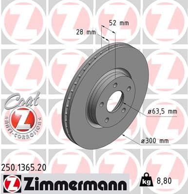 Disc frana ZIMMERMANN COAT Z 250.1365.20