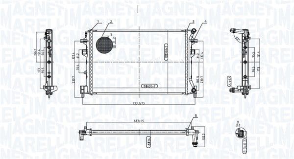 Radiator, racire motor MAGNETI MARELLI 350213220300