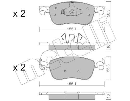set placute frana,frana disc METELLI 22-1142-0