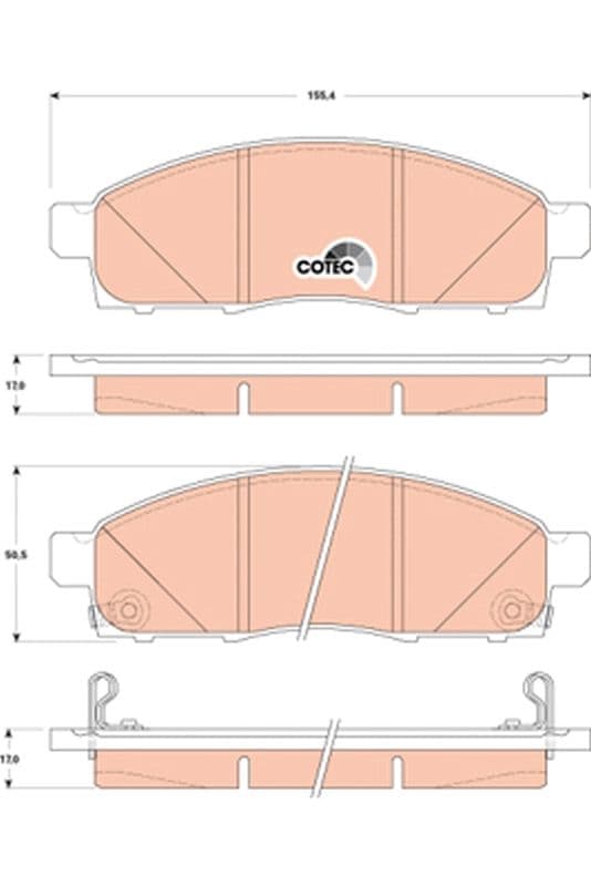 set placute frana,frana disc TRW COTEC GDB3502