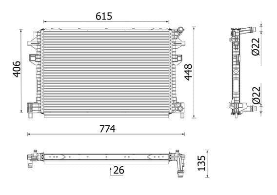 Radiator, racire motor MAHLE BEHR *** PREMIUM LINE *** CR 959 001P