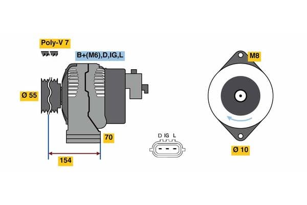 Generator / Alternator BOSCH 0 986 046 541