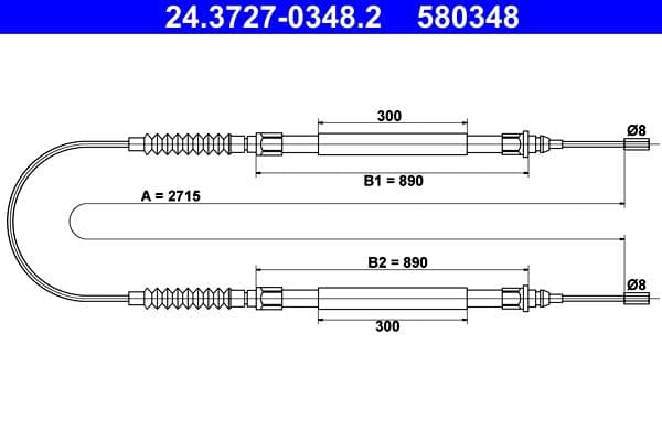 Cablu, frana de parcare ATE 24.3727-0348.2