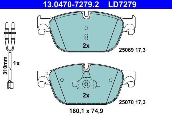 set placute frana,frana disc ATE Ceramic 13.0470-7279.2