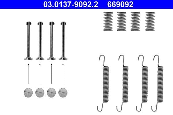 set accesorii, saboti frana parcare ATE 03.0137-9092.2