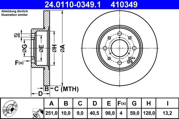 Disc frana ATE 24.0110-0349.1
