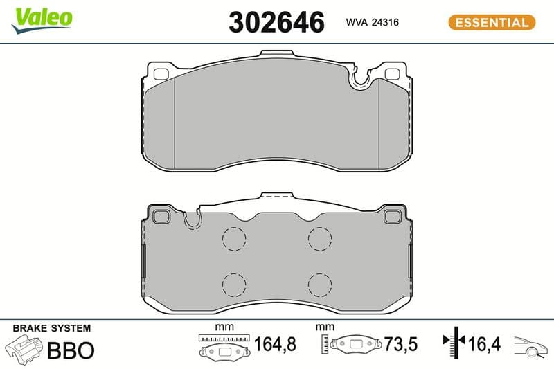 set placute frana,frana disc VALEO 302646