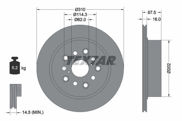 Disc frana TEXTAR PRO 92185703