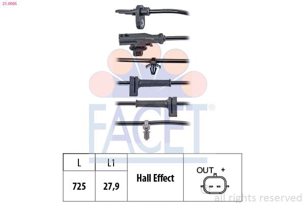 senzor,turatie roata FACET Made in Italy - OE Equivalent 21.0095