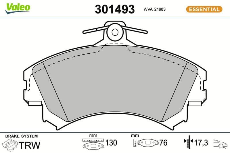 set placute frana,frana disc VALEO ESSENTIAL 301493