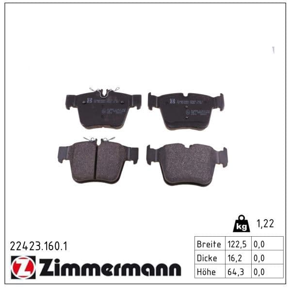 set placute frana,frana disc ZIMMERMANN 22423.160.1