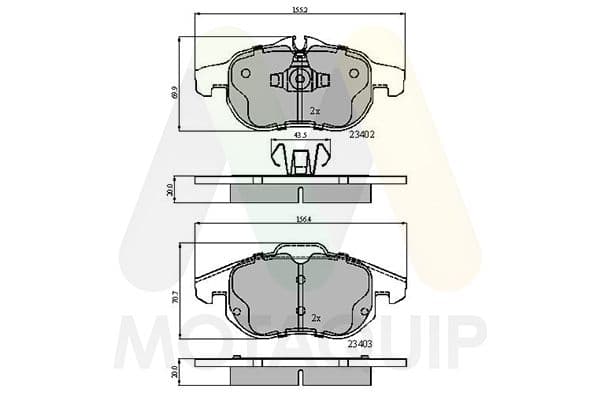 set placute frana,frana disc MOTAQUIP LVXL1119