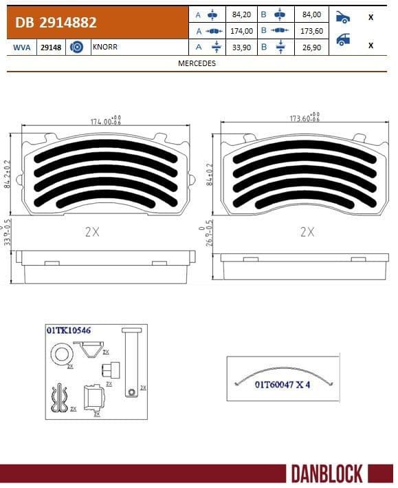 set placute frana,frana disc DANBLOCK DB 2914882