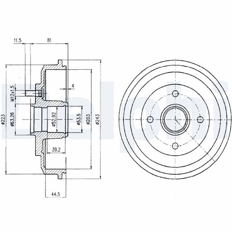 Tambur frana DELPHI BF402