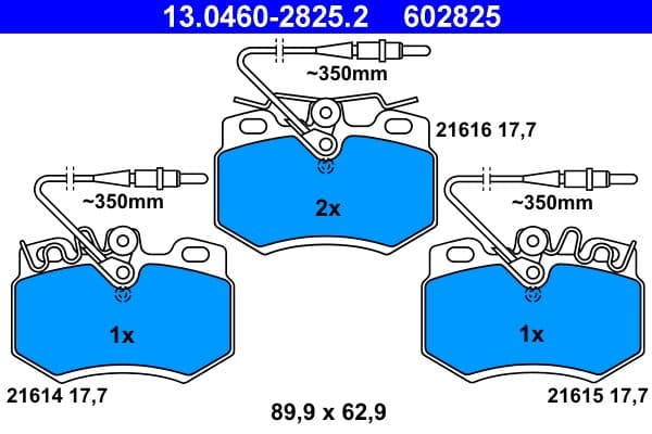 set placute frana,frana disc ATE 13.0460-2825.2