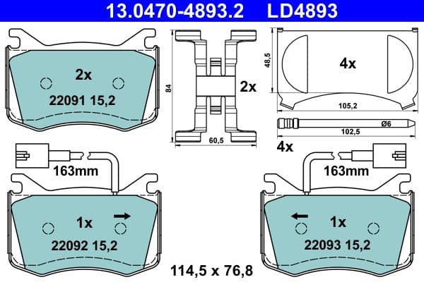 set placute frana,frana disc ATE Ceramic 13.0470-4893.2