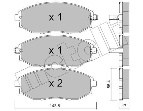 set placute frana,frana disc METELLI 22-0845-0