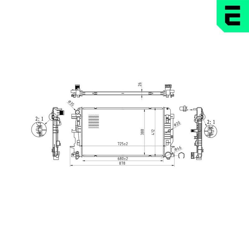 Radiator, racire motor ERA 673028