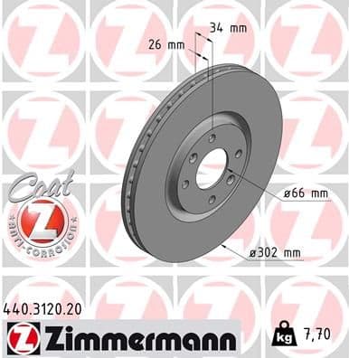 Disc frana ZIMMERMANN COAT Z 440.3120.20