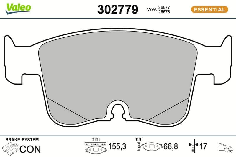 set placute frana,frana disc VALEO 302779