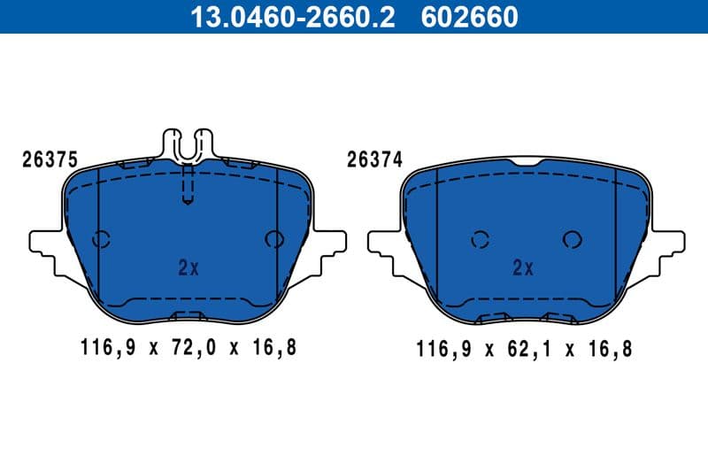 set placute frana,frana disc ATE 13.0460-2660.2