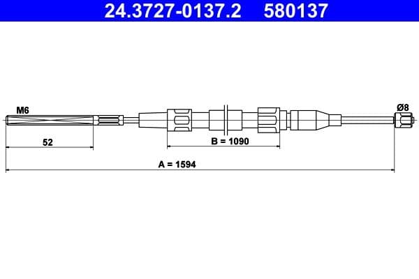Cablu, frana de parcare ATE 24.3727-0137.2