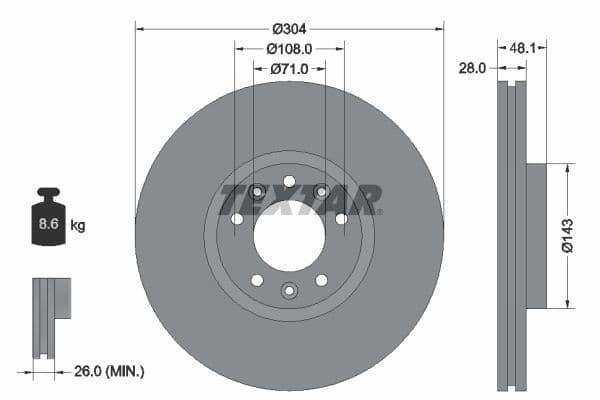 Disc frana TEXTAR PRO+ 92232305
