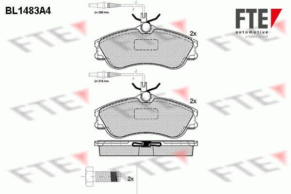 set placute frana,frana disc FTE 9010214