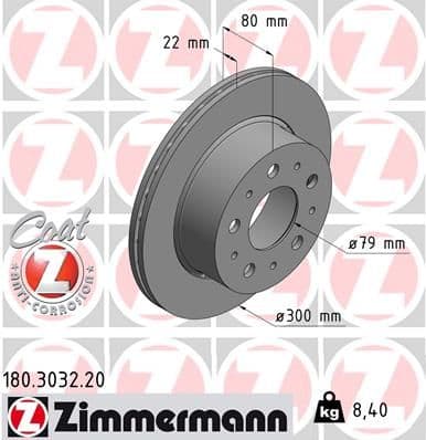 Disc frana ZIMMERMANN COAT Z 180.3032.20