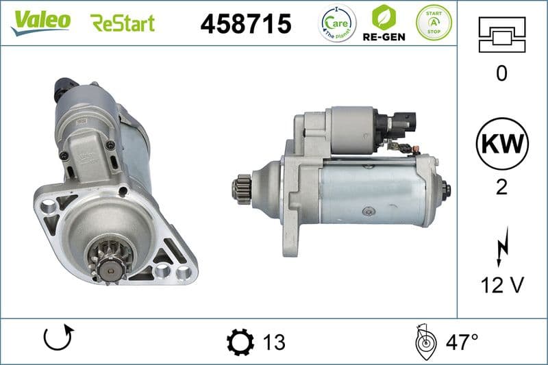 starter VALEO RE-GEN REMANUFACTURED STOP&START 458715