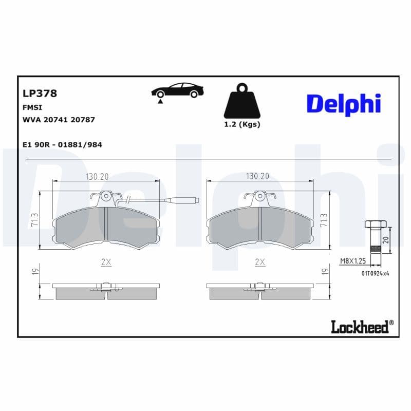 set placute frana,frana disc DELPHI LP378