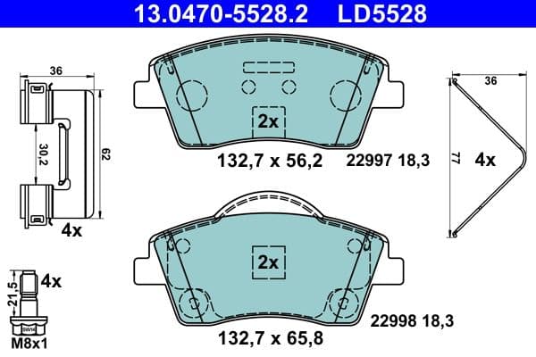 set placute frana,frana disc ATE Ceramic 13.0470-5528.2
