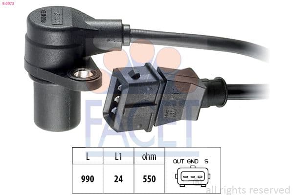 Senzor impulsuri, arbore cotit FACET Made in Italy - OE Equivalent 9.0073