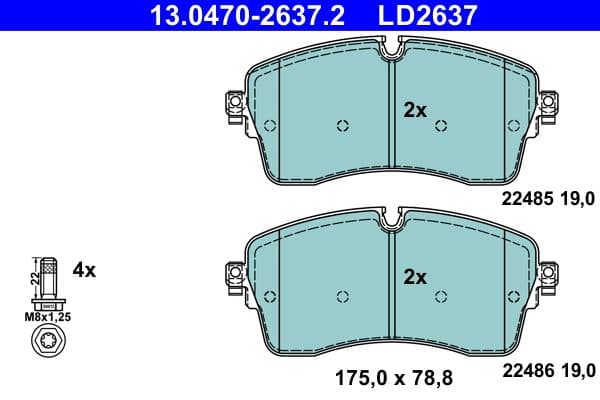 set placute frana,frana disc ATE Ceramic 13.0470-2637.2