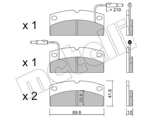 set placute frana,frana disc METELLI 22-1231-0