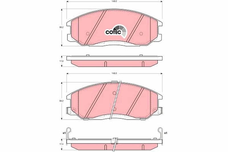 set placute frana,frana disc TRW COTEC GDB3244