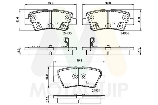 set placute frana,frana disc MOTAQUIP LVXL1777