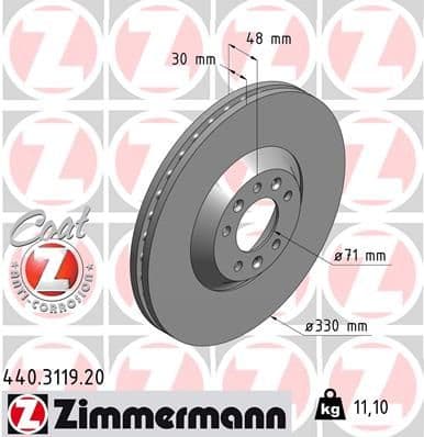 Disc frana ZIMMERMANN COAT Z 440.3119.20