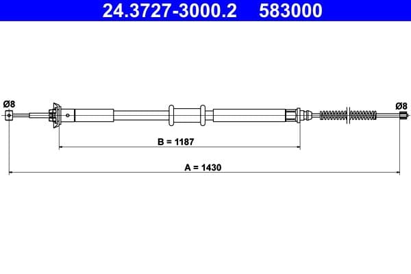 Cablu, frana de parcare ATE 24.3727-3000.2
