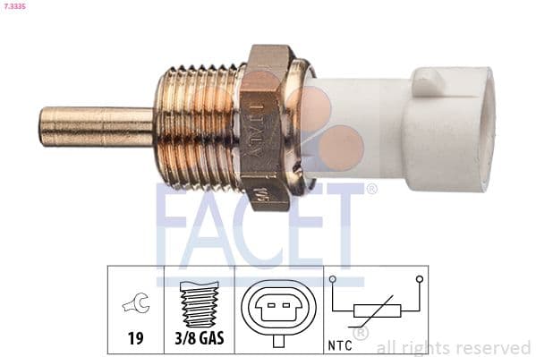 senzor,temperatura lichid de racire FACET Made in Italy - OE Equivalent 7.3335