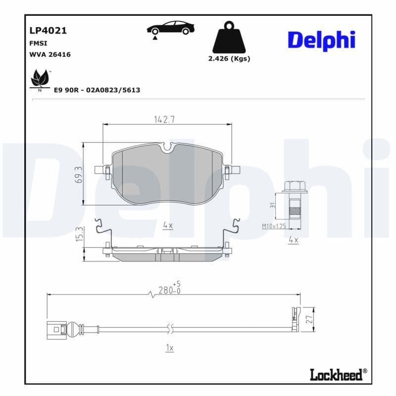 set placute frana,frana disc DELPHI LP4021