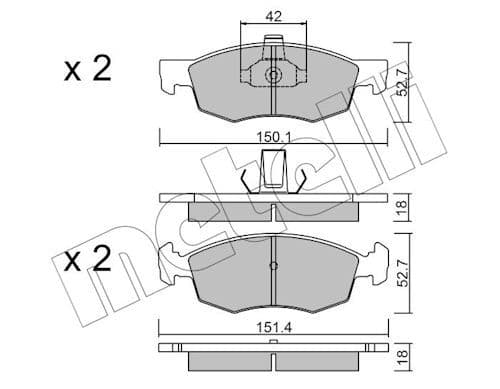 set placute frana,frana disc METELLI 22-0274-2