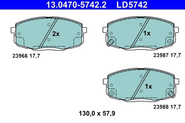 set placute frana,frana disc ATE Ceramic 13.0470-5742.2