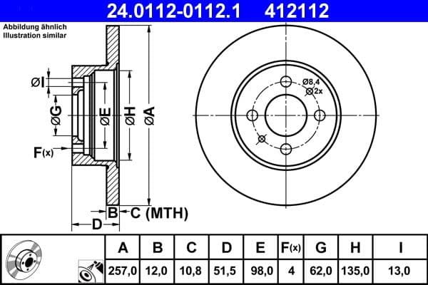 Disc frana ATE 24.0112-0112.1