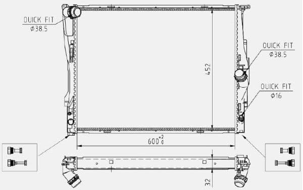 Radiator, racire motor MTR 13054877