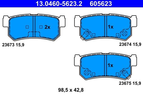 set placute frana,frana disc ATE 13.0460-5623.2